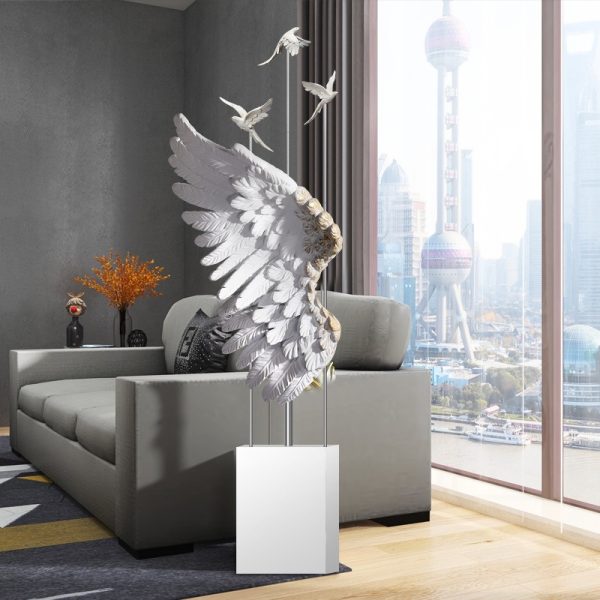 Tượng decor mô hình cánh thiên nga để sàn trang trí phòng khách