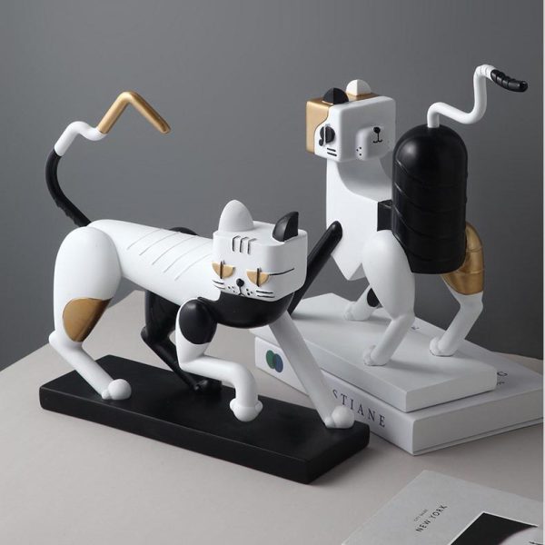Tượng decor Mô hình mèo máy sáng tạo