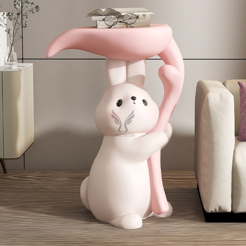 Mô hình chú thỏ kết hợp bàn trang trí