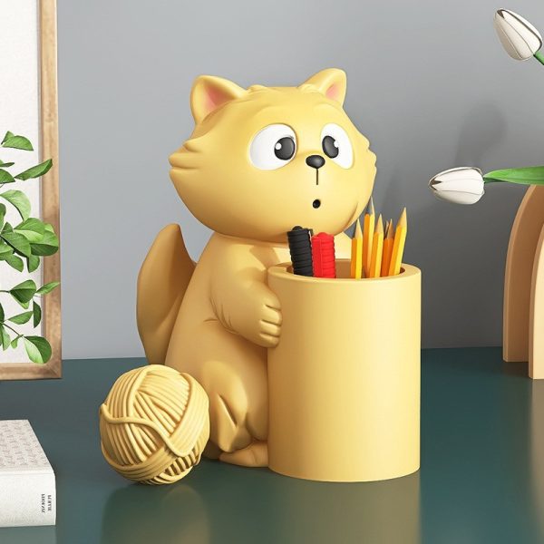 Ống đựng bút hình mèo để bàn