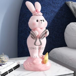 Tượng bé thỏ cầm trái tim CD1502