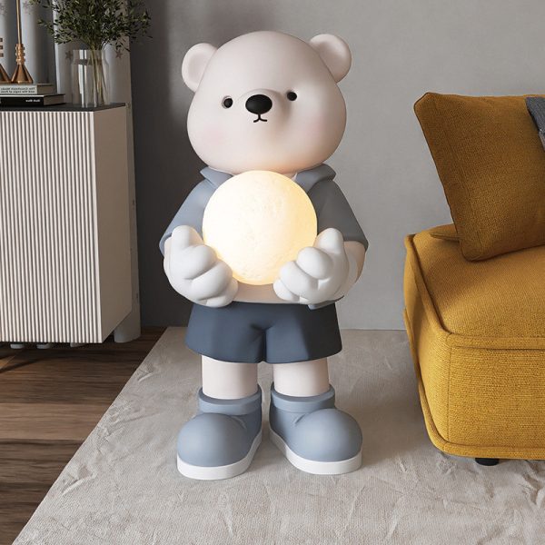 Tượng chú gấu ôm đèn CD1481