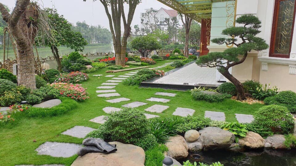 Trang trí sân vườn đẹp phong cách Nhật Bản